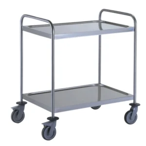 chariot de service inox 2 plateaux 800x530 mm